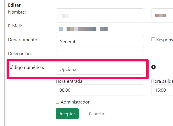 Control Horario Código 2 Control Horario Código 2