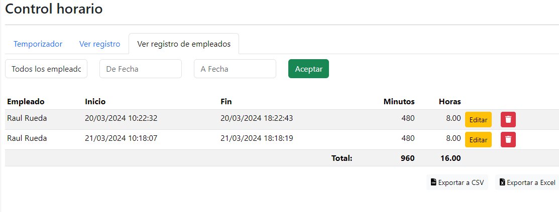 Control Horario 4 Control Horario 4